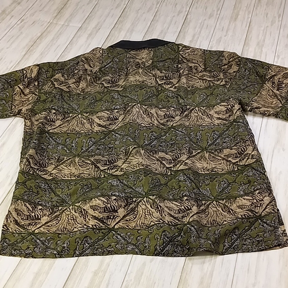 Porcini Silk Button Up Shirt Men's Size Medium - Picture 11 of 14